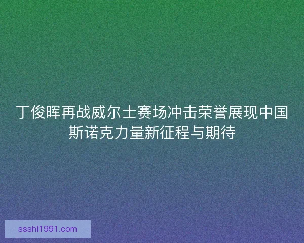 丁俊晖再战威尔士赛场冲击荣誉展现中国斯诺克力量新征程与期待